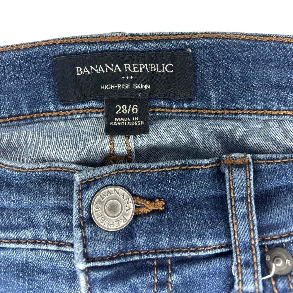 Banana Republic High-Rise Skinny Button Fly Jeans Size 28/6 - Picture 6 of 7